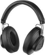 🎧 bluedio tm bluetooth headphones over ear: voice control, hi-fi stereo, wireless headset for travel, work, cellphone - black logo