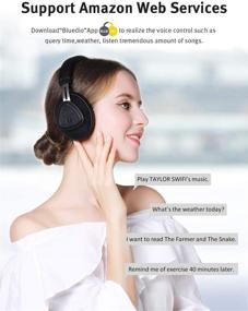 img 1 attached to 🎧 Bluedio TM Bluetooth Headphones Over Ear: Voice Control, Hi-Fi Stereo, Wireless Headset for Travel, Work, Cellphone - Black