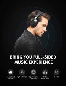 img 3 attached to 🎧 Bluedio TM Bluetooth Headphones Over Ear: Voice Control, Hi-Fi Stereo, Wireless Headset for Travel, Work, Cellphone - Black