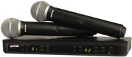 🎤 shure blx288/pg58 wireless microphone system: dual channel receiver with two handheld transmitters and pg58 mic capsules for enhanced vocal applications logo