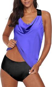 img 4 attached to Actloe Blouson Patchwork Triangle Swimsuit Sports & Fitness and Water Sports