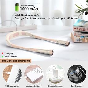 img 1 attached to 📚 SingHong USB Rechargeable Neck Reading Light for Knitting, Crafting, Crochet - 5 Color Temperatures, 3 Brightness Levels, Perfect Bedtime Reading with Amber Lighting (Off-White)