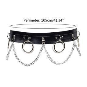 img 3 attached to 🖤 Black Victray Punk Waist Chain Belt: Leather Body Chains for Women and Girls - Rave Body Jewelry Accessories