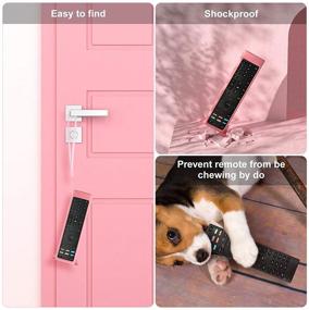 img 2 attached to 📺 Glow in the Dark Pink Silicone Cover Sleeve for Vizio XRT136 XRT140 Smart TV Remote - Bedycoon Remote Case Washable, Skin-Friendly, Shockproof, Anti-Lost with Wrist Strap