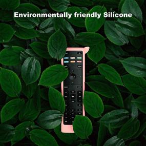 img 1 attached to 📺 Glow in the Dark Pink Silicone Cover Sleeve for Vizio XRT136 XRT140 Smart TV Remote - Bedycoon Remote Case Washable, Skin-Friendly, Shockproof, Anti-Lost with Wrist Strap