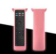 📺 glow in the dark pink silicone cover sleeve for vizio xrt136 xrt140 smart tv remote - bedycoon remote case washable, skin-friendly, shockproof, anti-lost with wrist strap logo