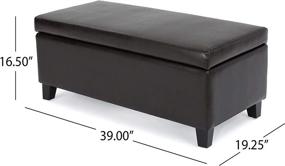 img 1 attached to 🪑 Mataeo Brown Contemporary Bonded Leather Ottoman with Storage