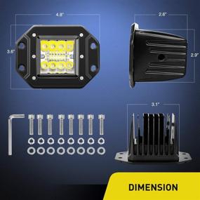 img 3 attached to 🚗 Nilight 2 шт. 42W светодиодные прожекторы Flush Mount: превосходные прожекторы комбинированного типа Spot Flood с комплектом проводов - установка на решетке фары заднего хода | Гарантия 2 года (ZH413)