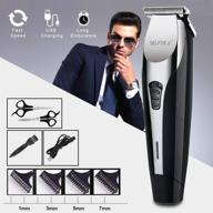 💈 professional men's hair trimmers: complete barber trimmer kit with guide combs and brush logo