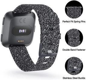 img 2 attached to KIMILAR 4-Pack Woven Bands: Soft Breathable Versa Replacement Bands for Fitbit Versa/Fitbit Versa 2/Fitbit Versa Lite Edition - Adjustable and Compatible with Men and Women