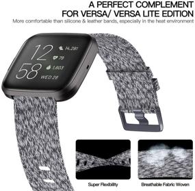 img 1 attached to KIMILAR 4-Pack Woven Bands: Soft Breathable Versa Replacement Bands for Fitbit Versa/Fitbit Versa 2/Fitbit Versa Lite Edition - Adjustable and Compatible with Men and Women