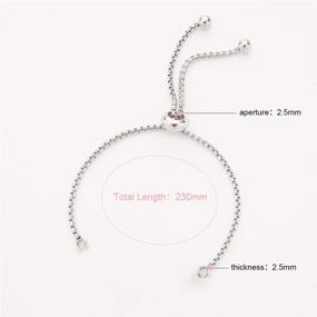 img 3 attached to 10 Strand 9-inch Stainless Steel Adjustable Slider Bracelet with Hypoallergenic Extender Chains for Women - UNICRAFTALE Semi-Finished DIY Bracelet Chain featuring Ball Ends