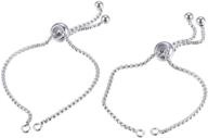 10 strand 9-inch stainless steel adjustable slider bracelet with hypoallergenic extender chains for women - unicraftale semi-finished diy bracelet chain featuring ball ends logo