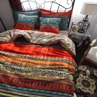 stunning dodou boho style bedding set: queen size boho duvet cover set with bohemian vibe - 3 piece bedding set logo