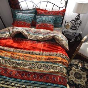 img 4 attached to Stunning Dodou Boho Style Bedding Set: Queen Size Boho Duvet Cover Set with Bohemian Vibe - 3 Piece Bedding Set