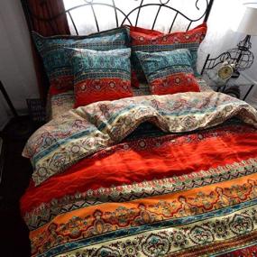 img 3 attached to Stunning Dodou Boho Style Bedding Set: Queen Size Boho Duvet Cover Set with Bohemian Vibe - 3 Piece Bedding Set