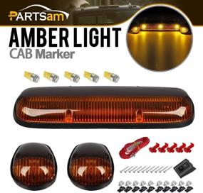 img 4 attached to 🚨 Partsam 3PCS Amber Cab Roof Running Marker Lights +5xT10 5050 Amber LEDs for Silverado/ Sierra 1500 1500HD 2500 2500HD 3500 02-07 Pickup Trucks