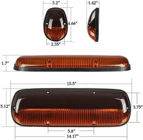 img 2 attached to 🚨 Partsam 3PCS Amber Cab Roof Running Marker Lights +5xT10 5050 Amber LEDs for Silverado/ Sierra 1500 1500HD 2500 2500HD 3500 02-07 Pickup Trucks