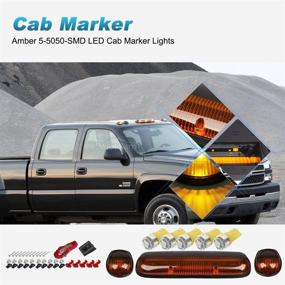 img 3 attached to 🚨 Partsam 3PCS Amber Cab Roof Running Marker Lights +5xT10 5050 Amber LEDs for Silverado/ Sierra 1500 1500HD 2500 2500HD 3500 02-07 Pickup Trucks