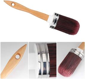 img 1 attached to 🎨 Chopand Chalk and Wax Paint Brush: Oval Purple Furniture DIY Painting and Waxing Round Brushes with Natural Bristles - Ideal for Home Décor and Wood Projects