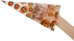 img 2 attached to 🎃 Halloween Cellophane Treat Bags - 200 Count | Flat Clear Cello Goodie Bags with Pumpkin, Witch, and Bat Patterns | Perfect Candy, Cookies, and Gift Bags | Includes 200 Twist Ties | Ideal for Halloween Party Favors