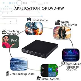 img 3 attached to 🖥️ External USB DVD RW Laptop Burner Drive with Blu-Ray Player