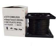 🌐 500ft five star cable rg59 coaxial combo cable - solid bare copper 20 awg rg59 video + 18/2 18 awg power - siamese coaxial cctv cable - etl listed - black logo