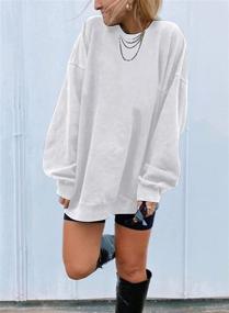 img 3 attached to Dokotoo Women's Vintage Oversized Long Tunic Sweatshirt: Comfortable Crewneck Pullover Tops for a Stylish Look