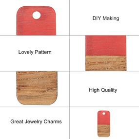 img 1 attached to 🌈 Dazzling DanLingJewelry: 50 pcs Colorful Resin and Walnut Wood Charms for DIY Jewelry Making, 20.5x10mm