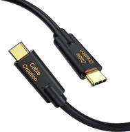 cablecreation 1ft usb c to usb c кабель - быстрая зарядка и передача данных высокой скорости - поддержка видео 4k - совместим с oculus quest, macbook, samsung t3 ssd - черный 0.3м логотип