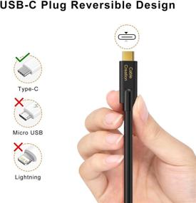 img 3 attached to CableCreation 1FT USB C to USB C Кабель - Быстрая зарядка и передача данных высокой скорости - Поддержка видео 4K - Совместим с Oculus Quest, MacBook, Samsung T3 SSD - Черный 0.3м