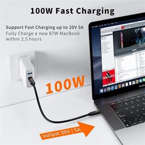 img 1 attached to CableCreation 1FT USB C to USB C Кабель - Быстрая зарядка и передача данных высокой скорости - Поддержка видео 4K - Совместим с Oculus Quest, MacBook, Samsung T3 SSD - Черный 0.3м