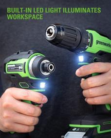 img 1 attached to 🔋 Powerful and Efficient Greenworks 24V Brushless Drill Combo for Versatile DIY Projects