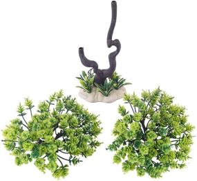 img 2 attached to 🌿 Colorful Plastic Aquarium Plants: Enhance Your Fish Tank with HITOP's Artificial Pine Tree Décor for Fish or Reptile Tanks