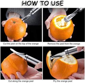 img 1 attached to 🍊 Efficient Orange Peeler Cutter Set: 2-Piece Stainless Steel Orange Citrus Peelers with Curved Handle – Essential Kitchen Gadget for Easy Fruit and Vegetable Preparation