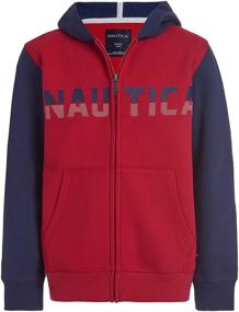 img 1 attached to 🔳 Boys' Nautica Fleece Hoodie in Black - Stylish Fashion Hoodies & Sweatshirts