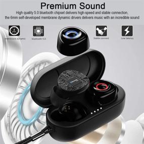 img 4 attached to 🎧 eleror T1 Mini Подушечки: Беспроводные наушники с премиальным звуком, светодиодным индикатором и водонепроницаемым дизайном - черные.