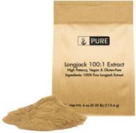 pure longjack extract powder (4 oz) - premium tongkat ali (100:1) - vegan, gluten-free & eco-friendly logo