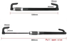 img 1 attached to Универсальный замок для подушки безопасности рулевого колеса автомобиля: надежный вращающийся замок, комфортное и прочное двойное крепление с ретрактором против кражи и пятизначным паролем. Подходит для внедорожников, легковых автомобилей, фургонов, грузовиков и тяжелых грузовиков (черный).