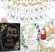 🥂 prestige mimosa bar kit & brunch decorations: ultimate christmas party supplies with bubbly bar sign, banner set, and more! logo