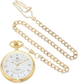 img 4 attached to 🕰️ Gold Plated Quartz Pocket Men's Watches by Charles Hubert Paris