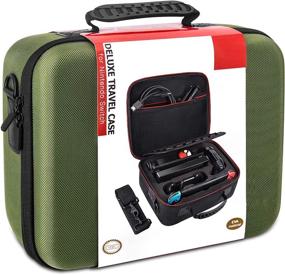 img 4 attached to COOWPS Green Hard Shell Switch Case for Nintendo Switch/Switch OLED Model 2021 - Protective Carrying Bag for Switch Console & Accessories - Portable Travel Case