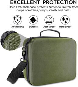 img 1 attached to COOWPS Green Hard Shell Switch Case for Nintendo Switch/Switch OLED Model 2021 - Protective Carrying Bag for Switch Console & Accessories - Portable Travel Case