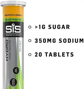img 3 attached to 🥭 SIS Hydro Electrolyte Tablets - Carbonated, On-The-Go, Low Sugar Sports Drink for Running & Cycling - Pineapple Mango Flavored - 20 Effervescent Tablets