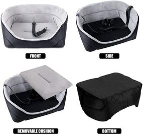 img 3 attached to 🐶 NIBESSER Dog Car Seat: Comfortable & Non-Slip Pet Booster Seat for Small Dogs or Cats - Travel Safety & Washable Bed for Car - Removable Cushion Included