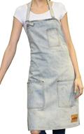 👖 denim kitchen apron with pockets and adjustable neck strap - vantoo chef apron for men and women logo