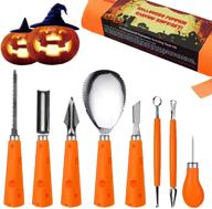 🎃 crmpro 8-piece pumpkin carving kit: premium stainless steel tools with carry case for effortless halloween jack-o-lanterns sculpting - perfect for kids and adults logo