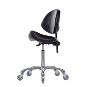 img 4 attached to Versatile FRNIAMC Adjustable Saddle Stool Chairs: Back Support & Ergonomic Rolling Seat for Medical Clinic, Hospital, Lab, Pharmacy, Salon, Studio, Office, and Home