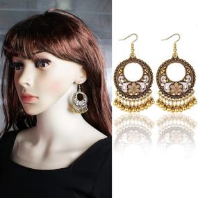 img 1 attached to Exquisite Vintage Earring Set: Antique Earrings for Girls' Jewelry Collection