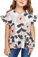 🌸 caitefaso girls short sleeve v neck t-shirts - cute, casual, & comfortable floral ruffle tops for summer logo